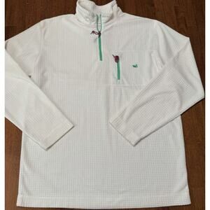 Southern Marsh FieldTec 1/4 Zip Sweater Pullover White Green Waffle Mens Medium